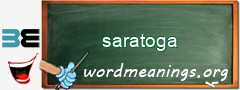 WordMeaning blackboard for saratoga